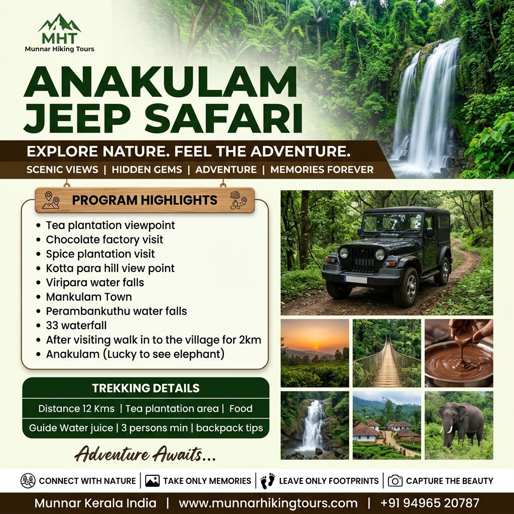 Anakulam Jeep Safari - Full Official Tour Plan Flyer